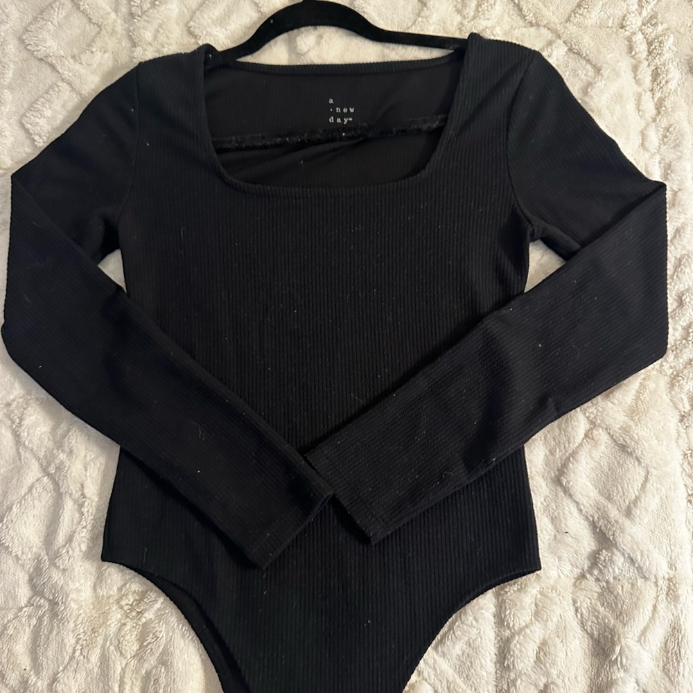 A New Day Women's Black Long Sleeve Bodysuit